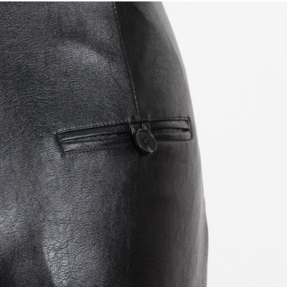 Black Faux Leather Harem Trousers - Picture 10 of 10